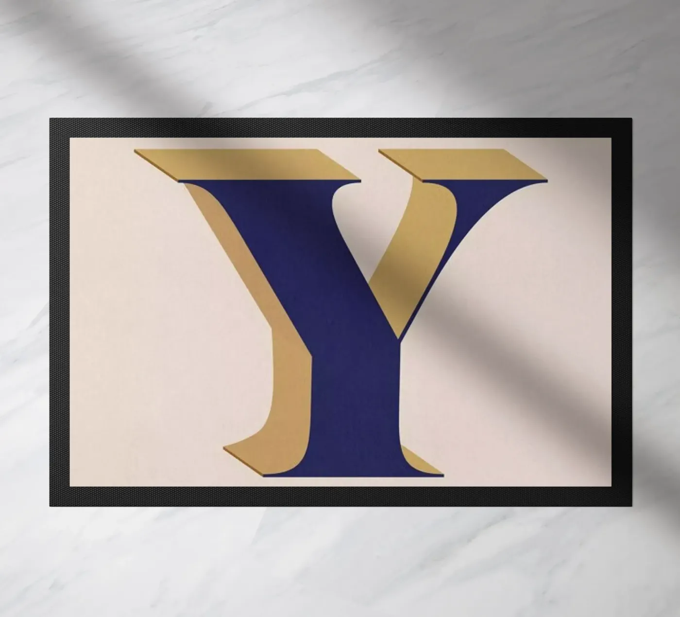 Blue Y deurmat van daylight design studio