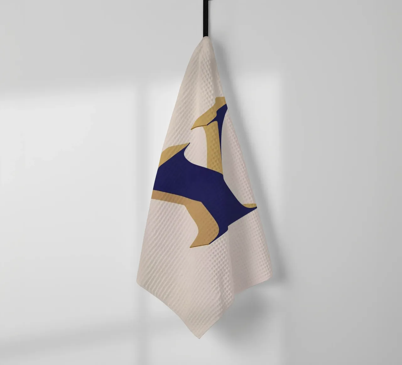 Blue Y tea towel by daylight design studio