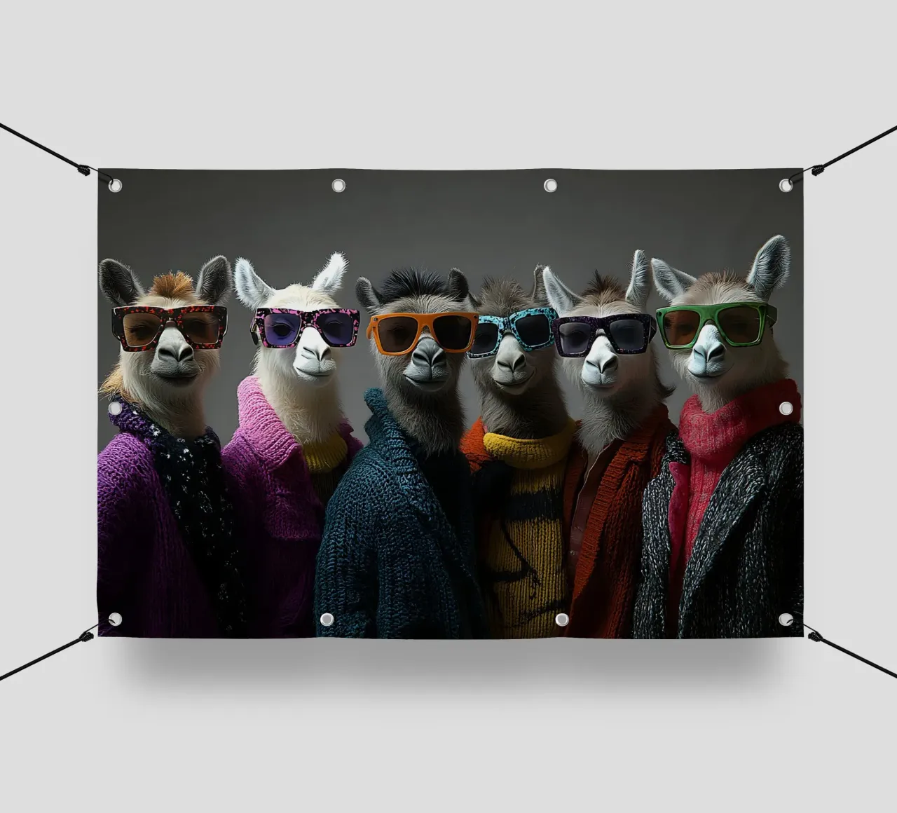 Alpaca che stanno al fresco telo in pvc da M-Ulrich-Digital Art