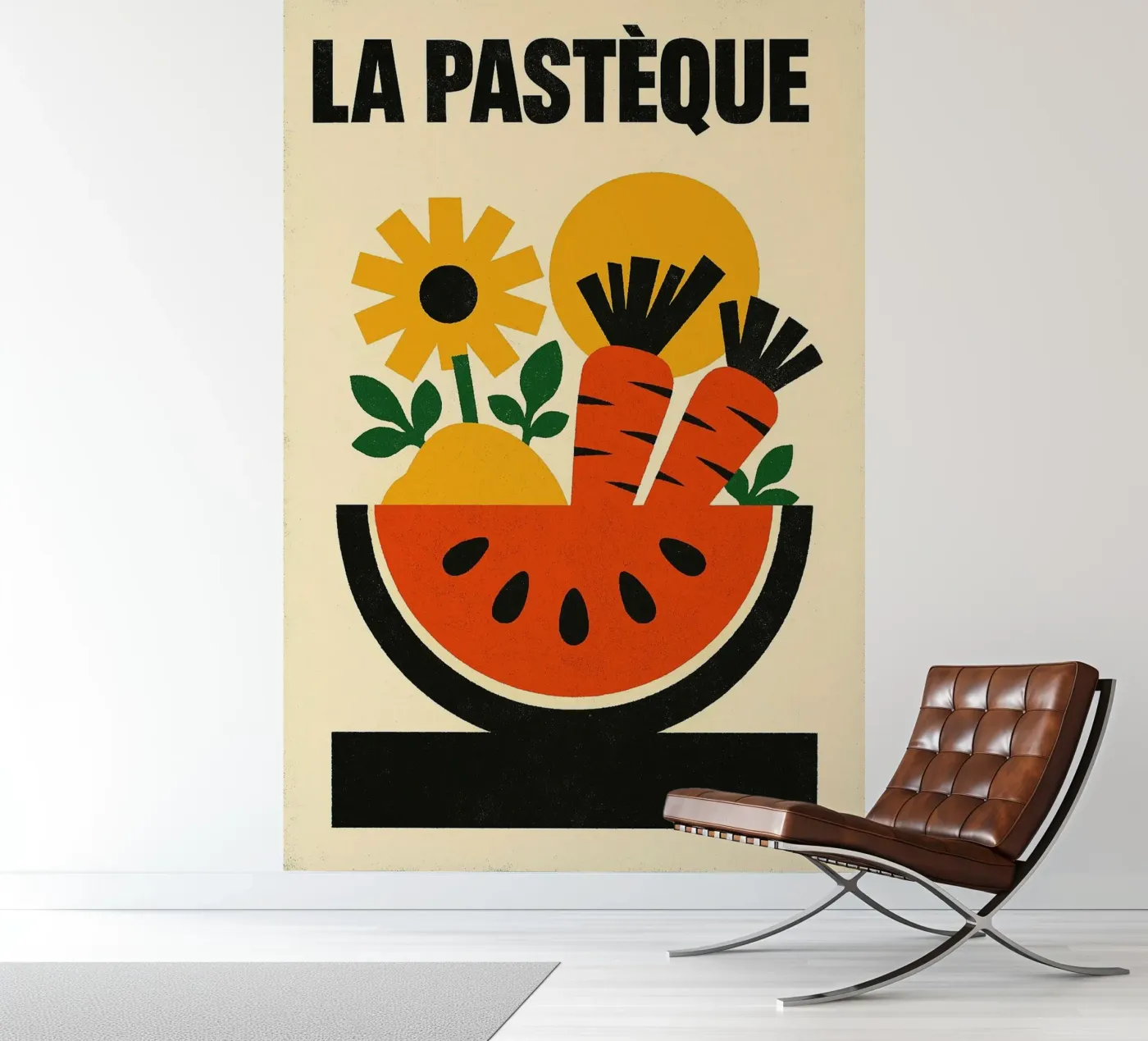 La Pastèque - Graphic explosion fotobehang van Pop and Fruits - Affiches & posters