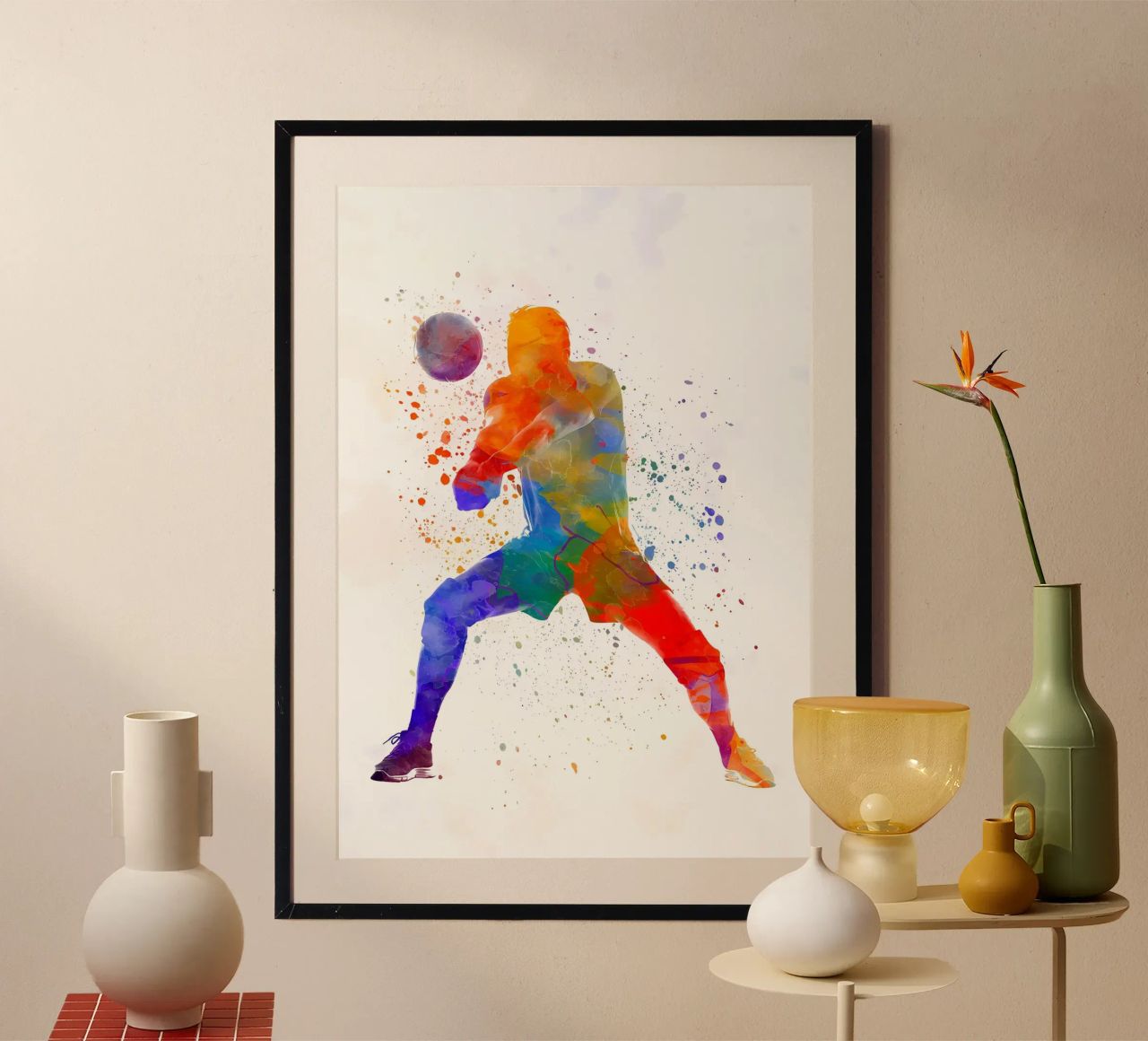 Volleyballspieler Mann Poster von Adriano
