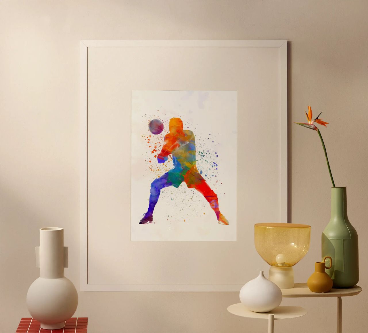 Volleyballspieler Mann Poster von Adriano