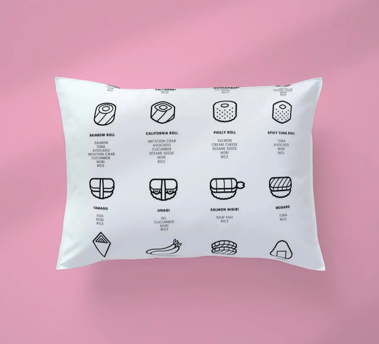 Sushi chart cuscino da daylight design studio