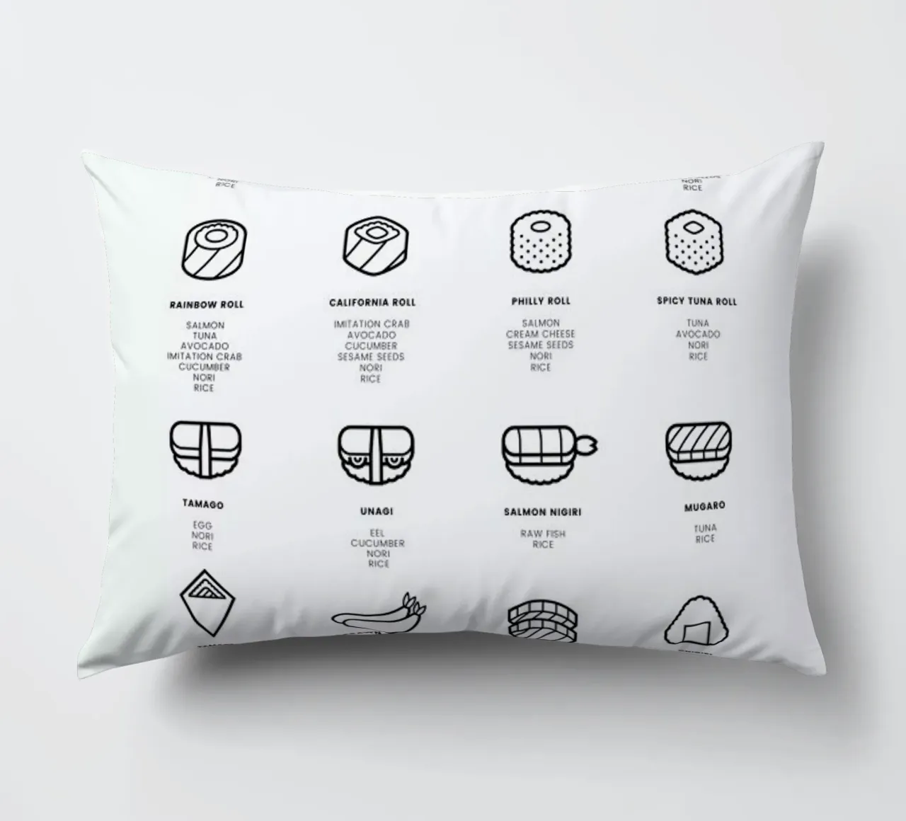 Sushi chart cuscino da daylight design studio