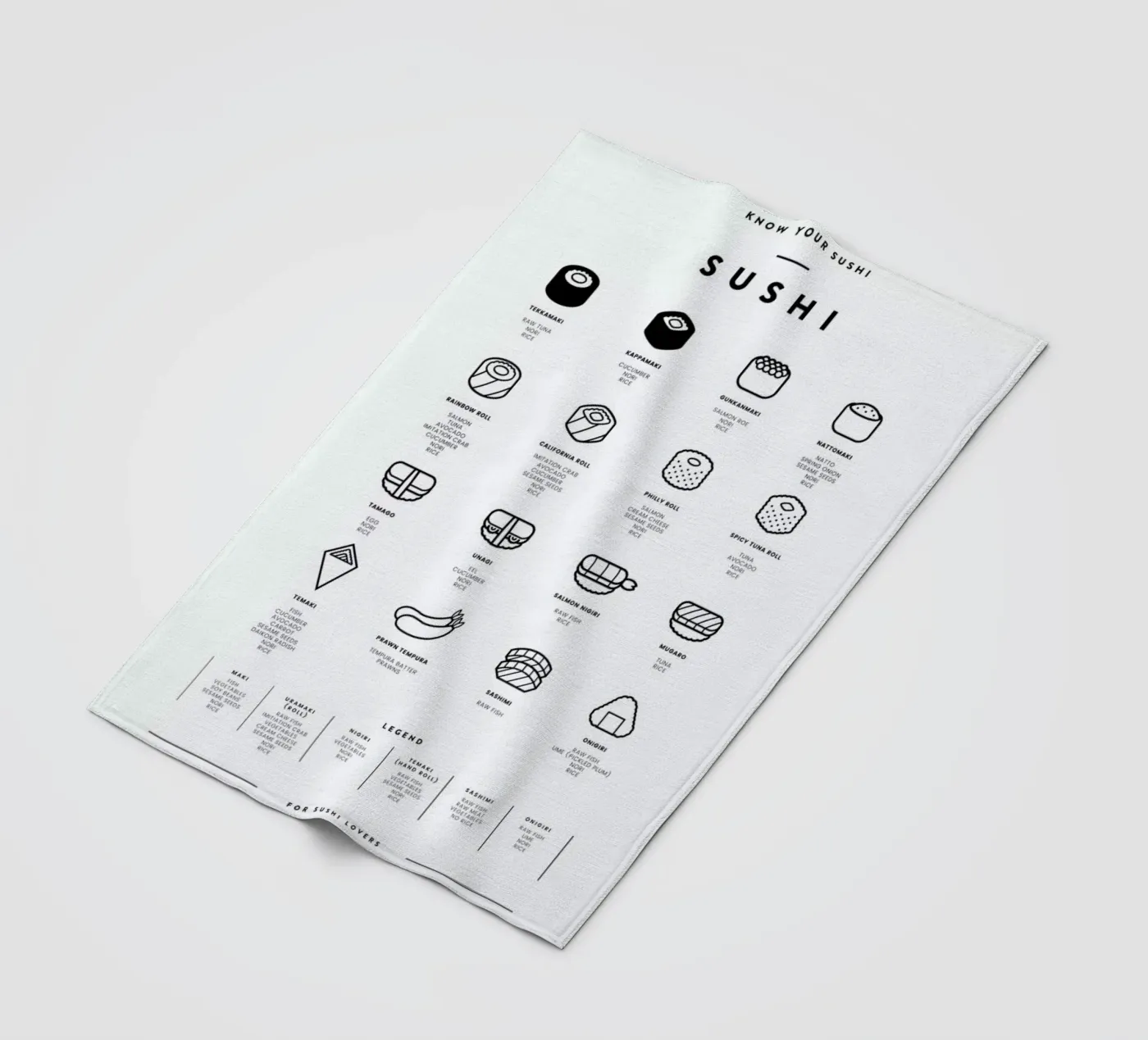 Sushi chart Fleecedecke von daylight design studio