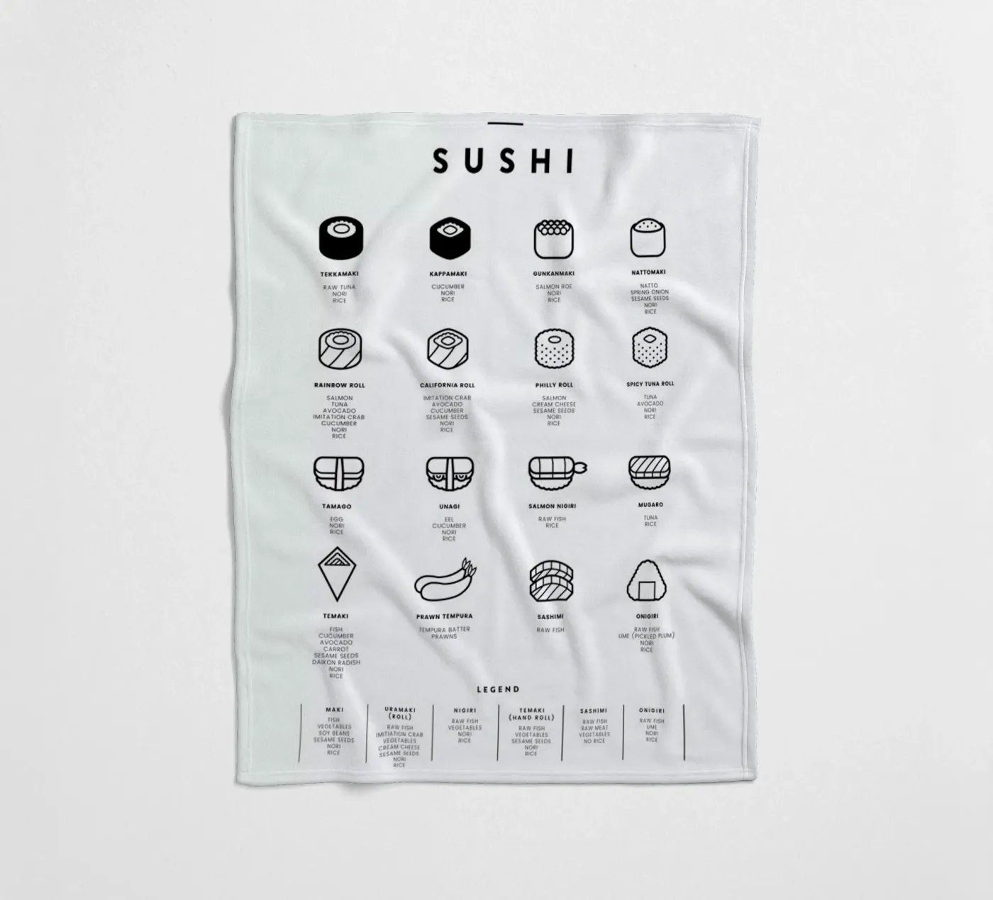 Sushi chart Fleecedecke von daylight design studio