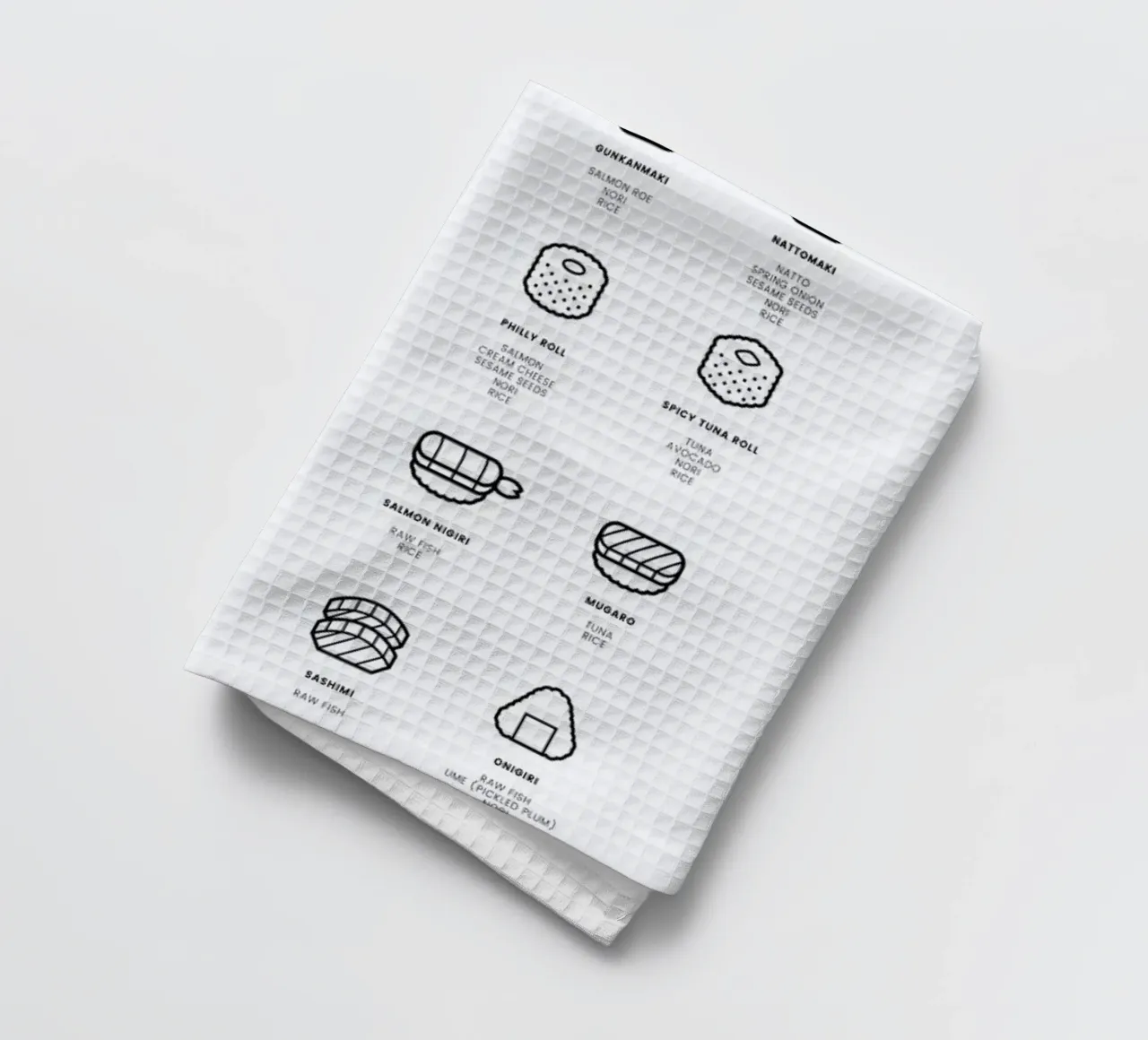 Sushi chart canovaccio da cucina da daylight design studio