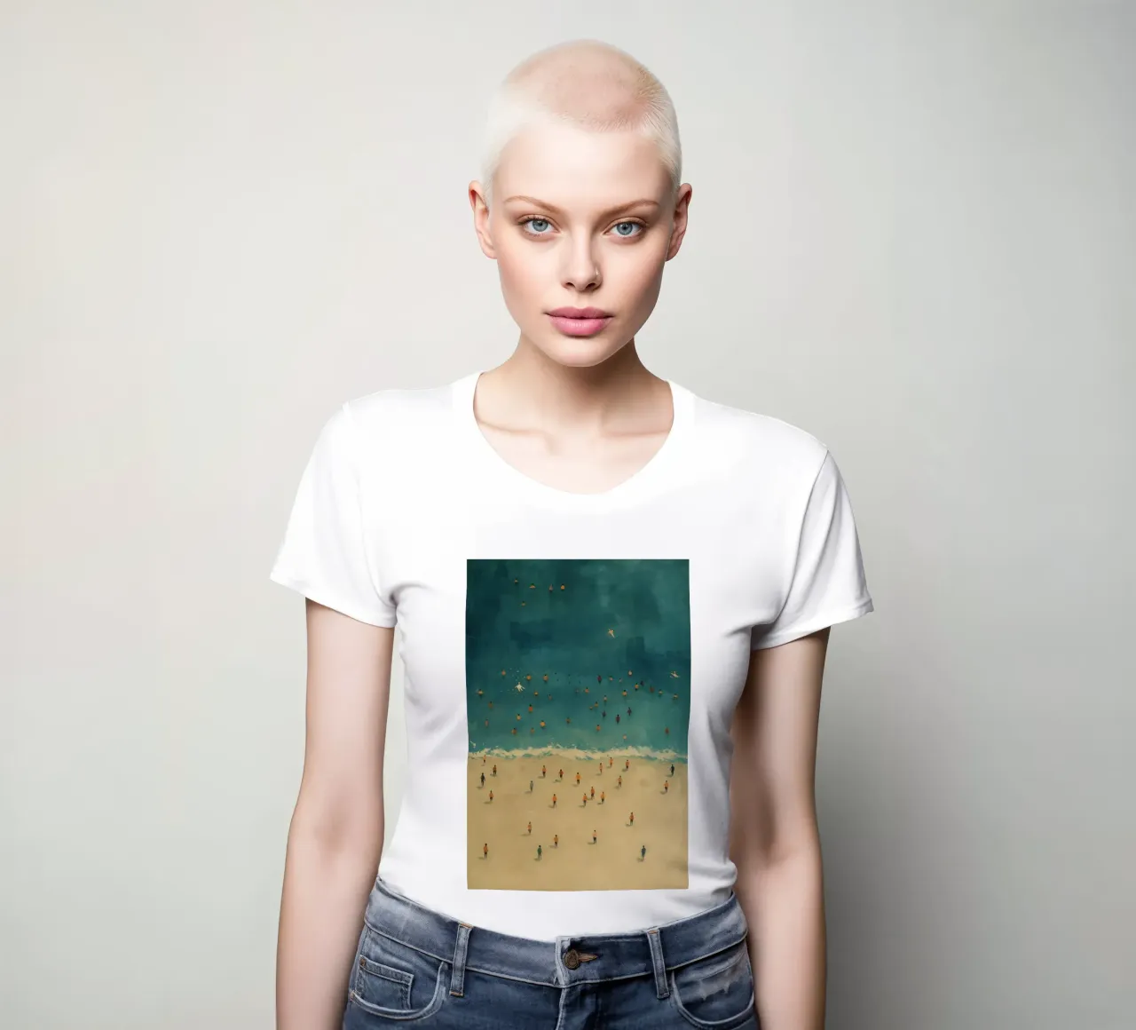 Beach Day women's fitted t-shirt by NORDLICHT DESIGNS