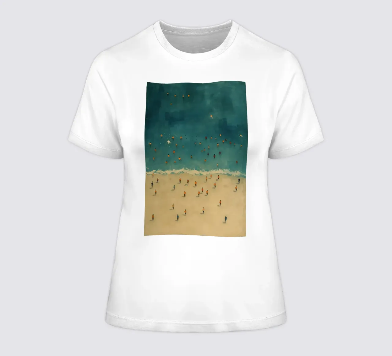 Beach Day women's fitted t-shirt by NORDLICHT DESIGNS