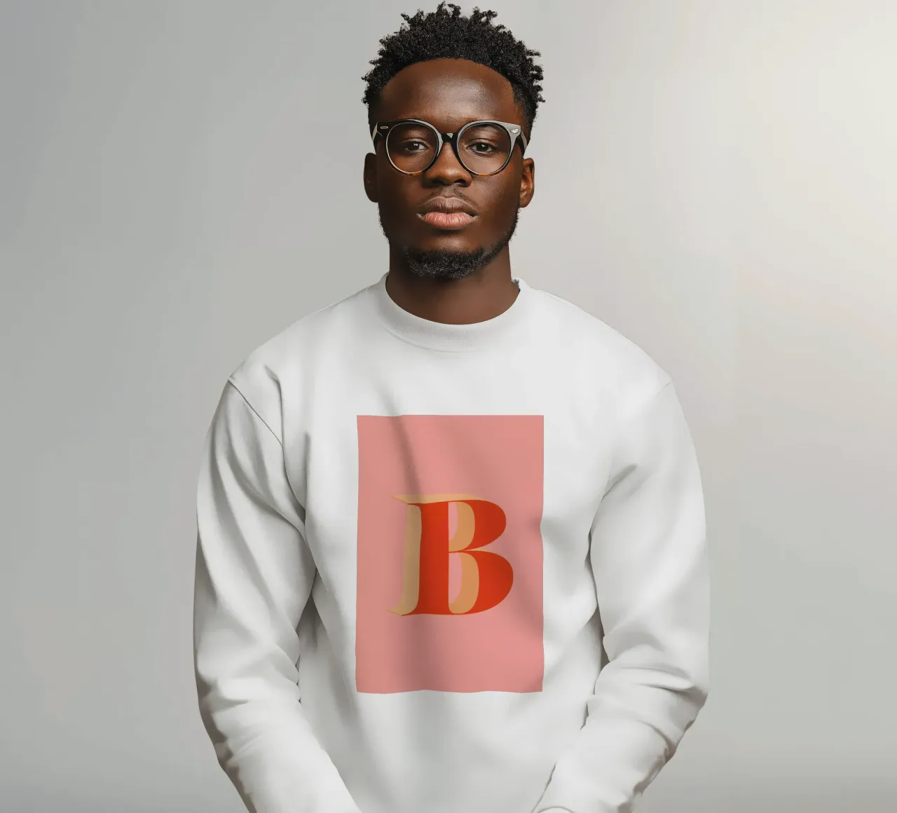 Red B sweatshirt by daylight design studio
