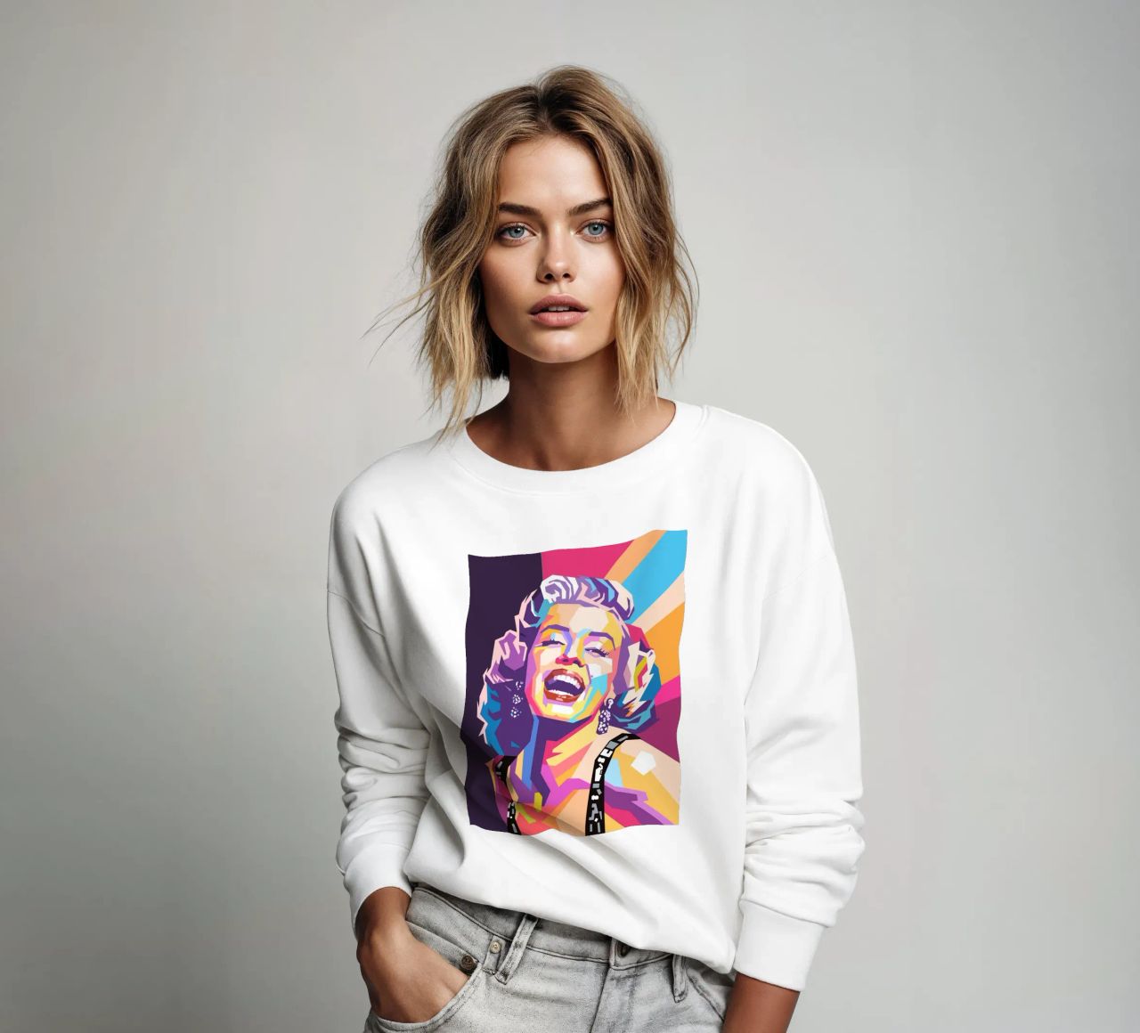 Marilyn Monroe, ritratto pop art colorato felpa da Hantamrata