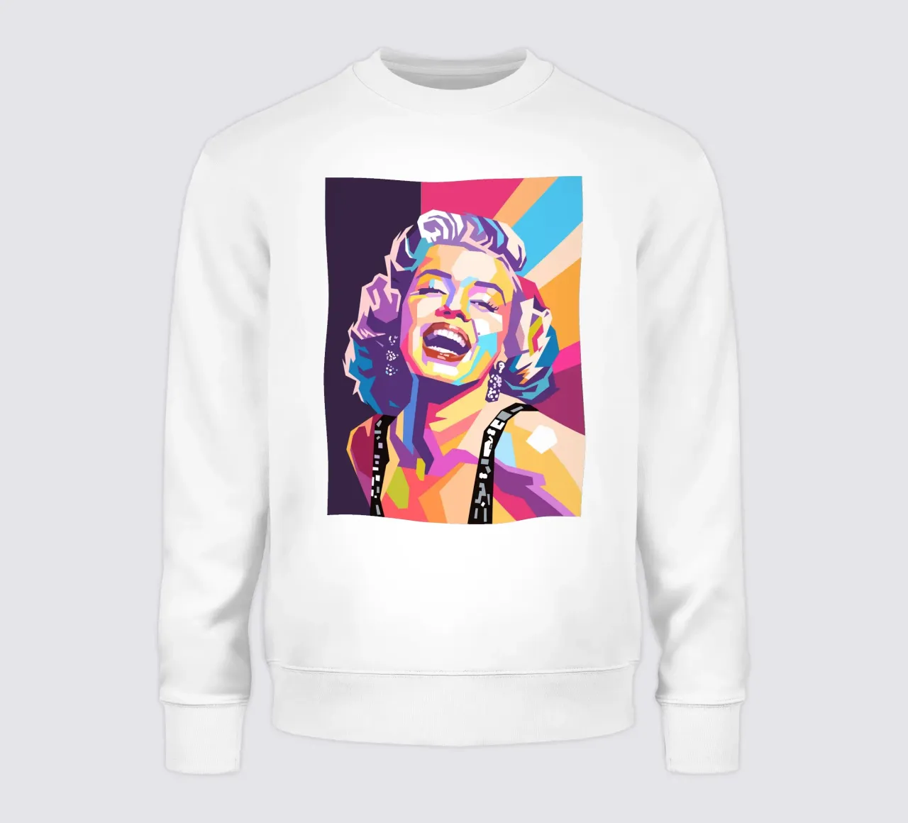 Marilyn Monroe colorful pop art portrait sweatshirt by Hantamrata