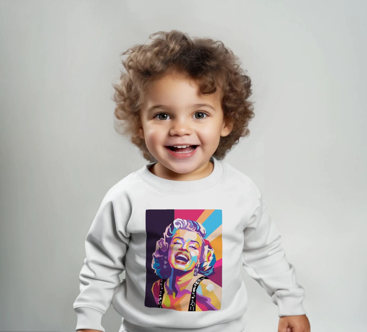 Marilyn Monroe, ritratto pop art colorato felpa neonato da Hantamrata