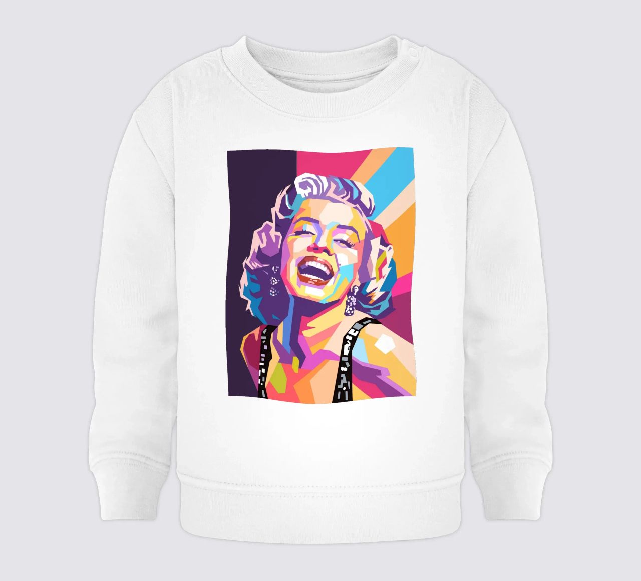 Marilyn Monroe, ritratto pop art colorato felpa neonato da Hantamrata