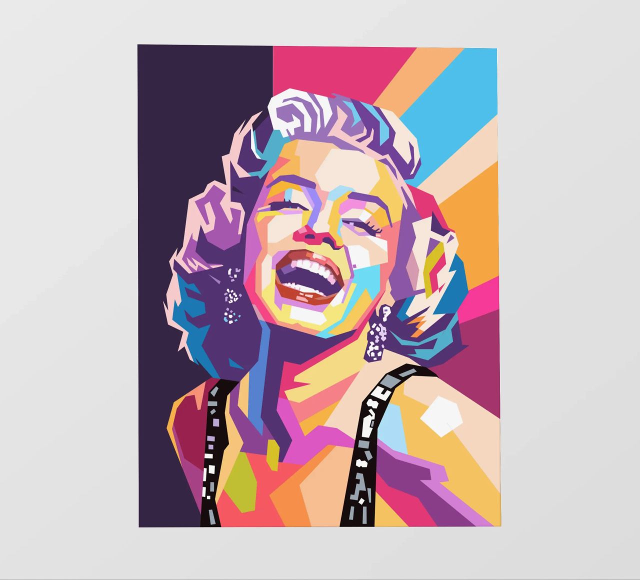 Marilyn Monroe, ritratto pop art colorato pellicola backlit da Hantamrata