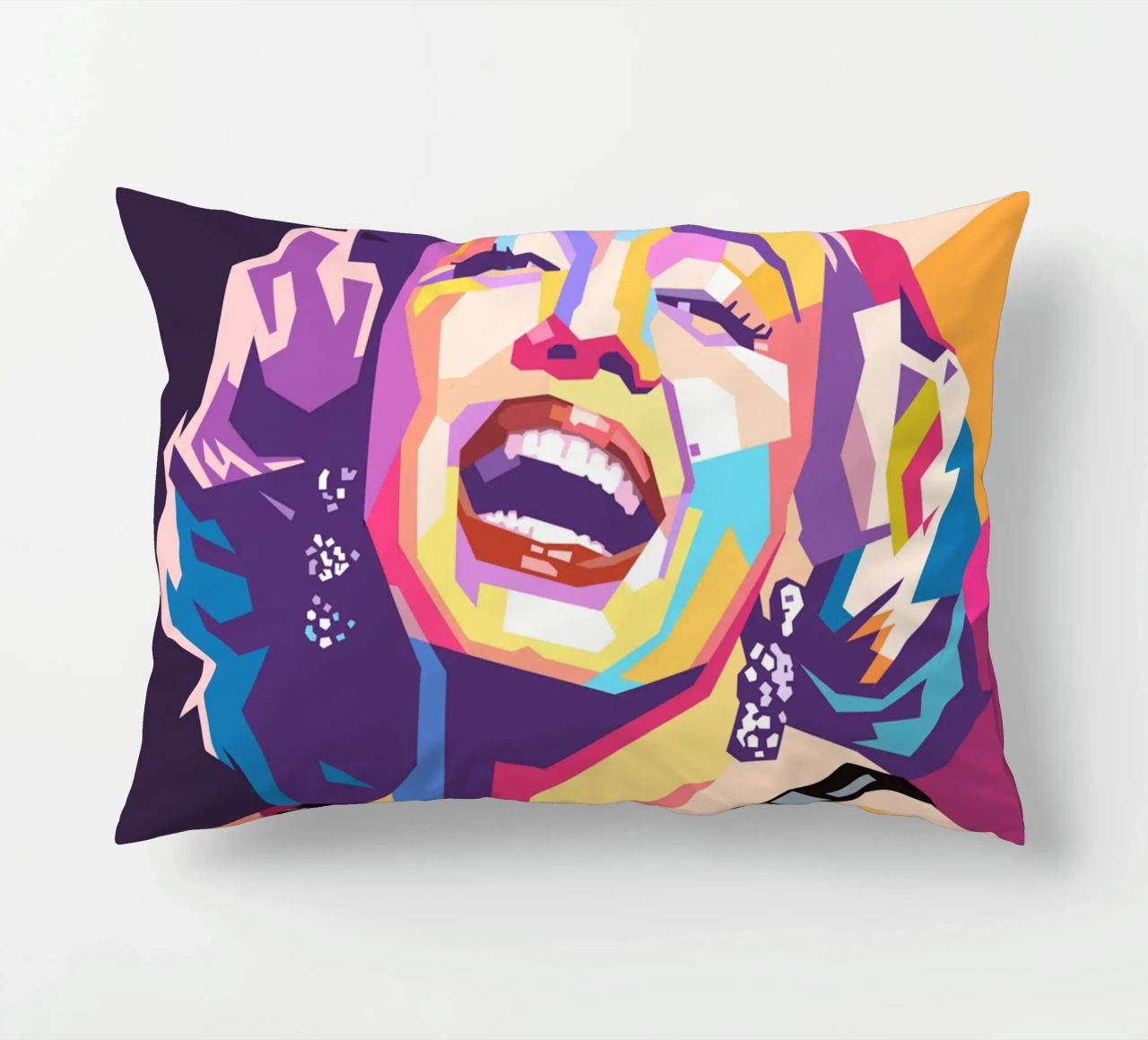 Marilyn Monroe, ritratto pop art colorato cuscino da Hantamrata