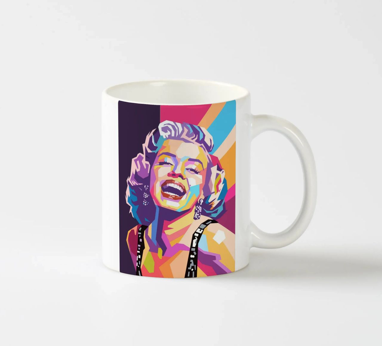 Marilyn Monroe, ritratto pop art colorato tazza in ceramica da Hantamrata