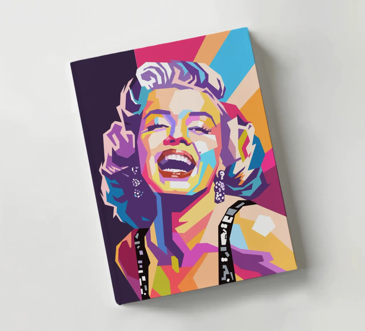 Marilyn Monroe colorful pop art portrait notebook by Hantamrata