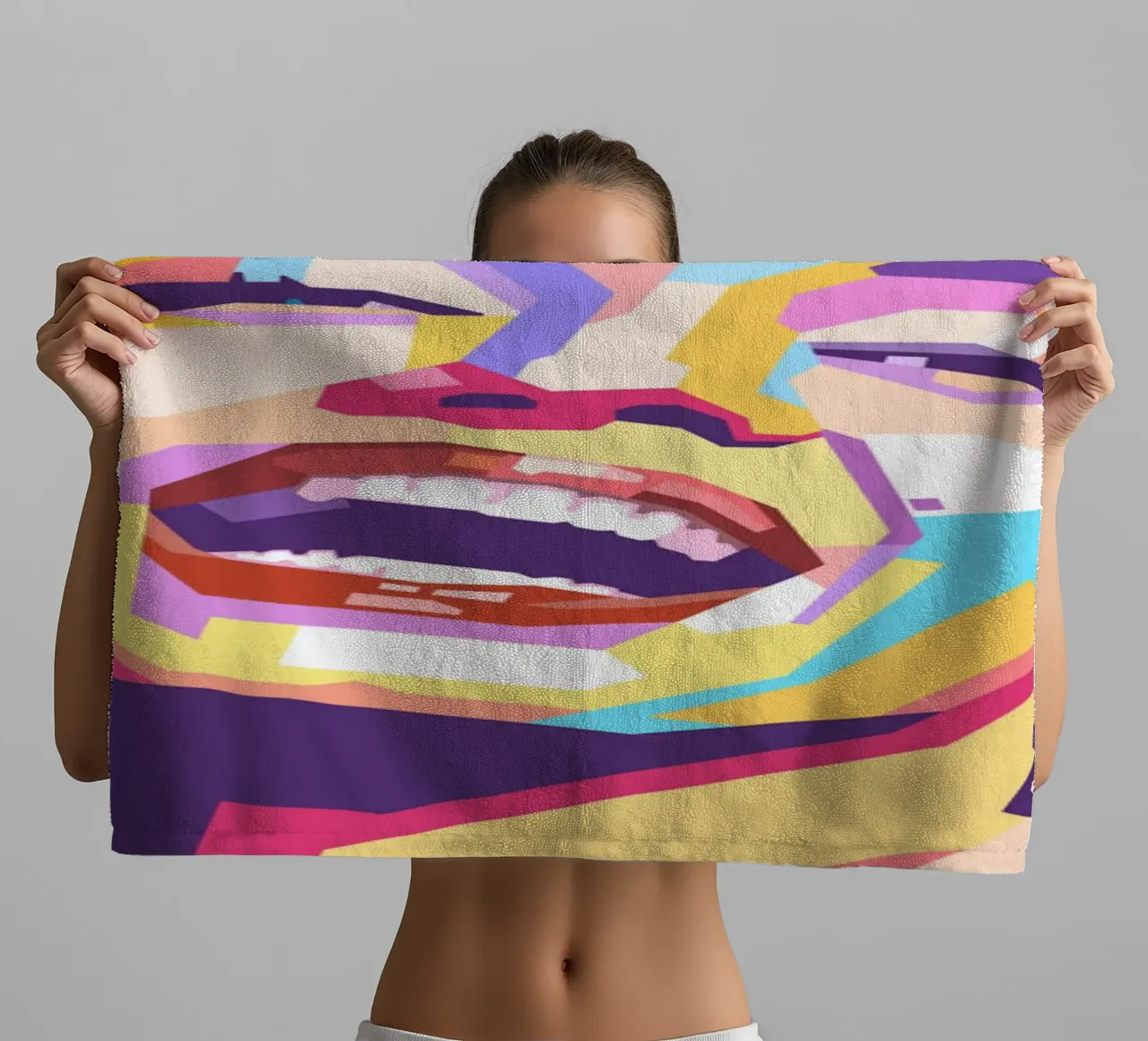 Marilyn Monroe colorful pop art portrait towel by Hantamrata