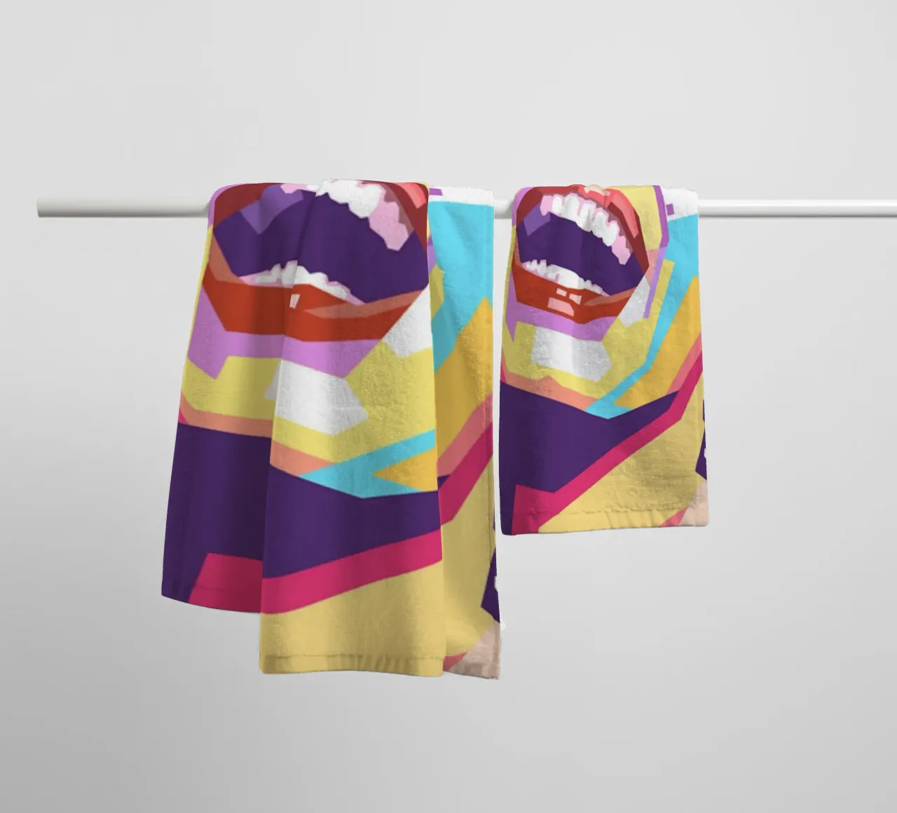 Marilyn Monroe colorful pop art portrait towel by Hantamrata