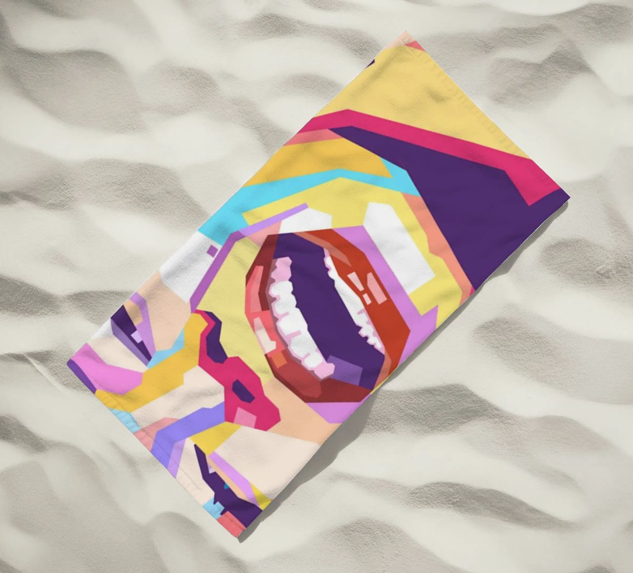 Marilyn Monroe, ritratto pop art colorato telo mare da Hantamrata