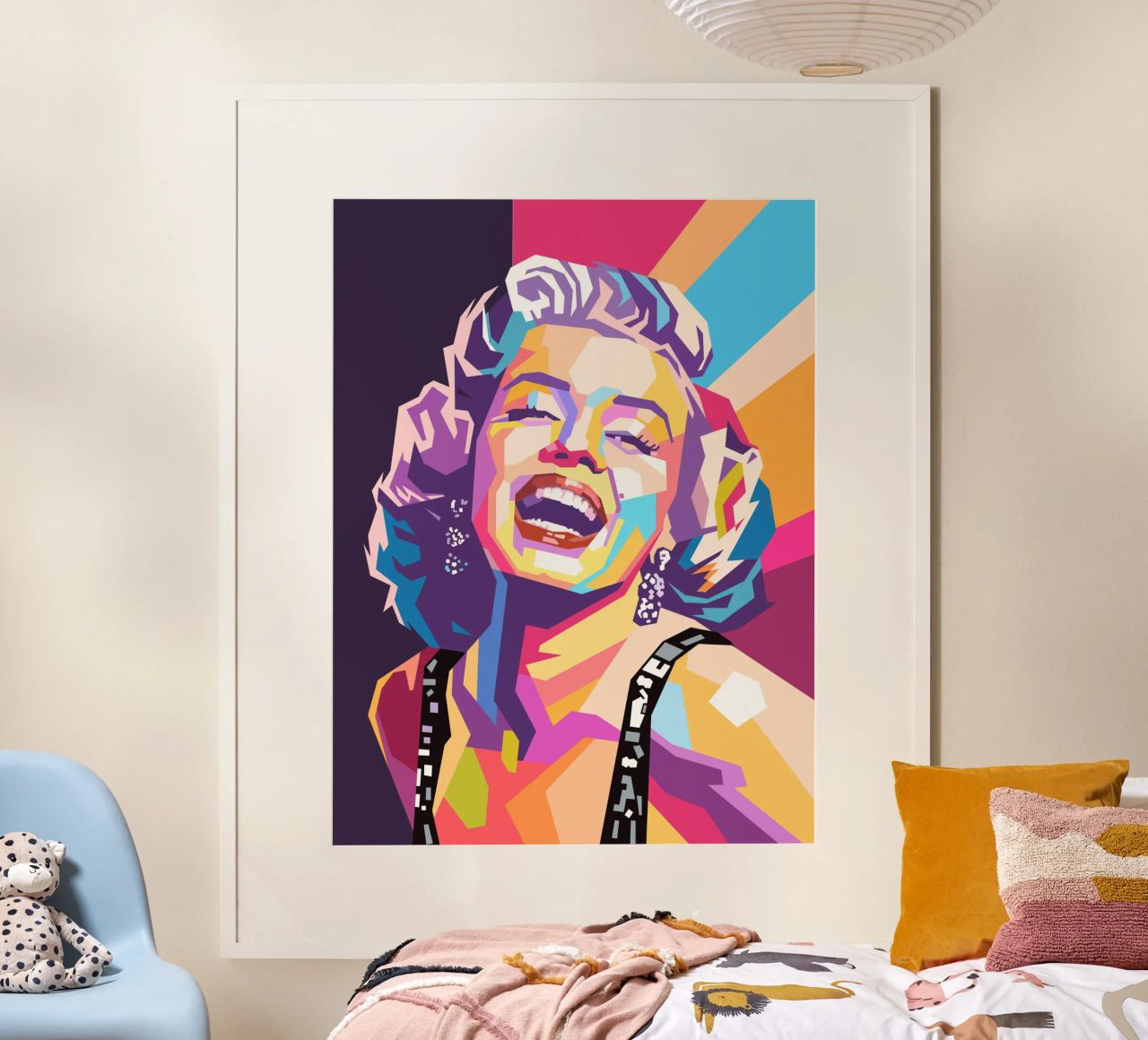 Marilyn Monroe, ritratto pop art colorato poster da Hantamrata