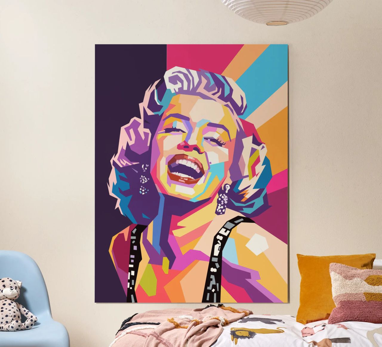 Marilyn Monroe, ritratto pop art colorato poster da Hantamrata