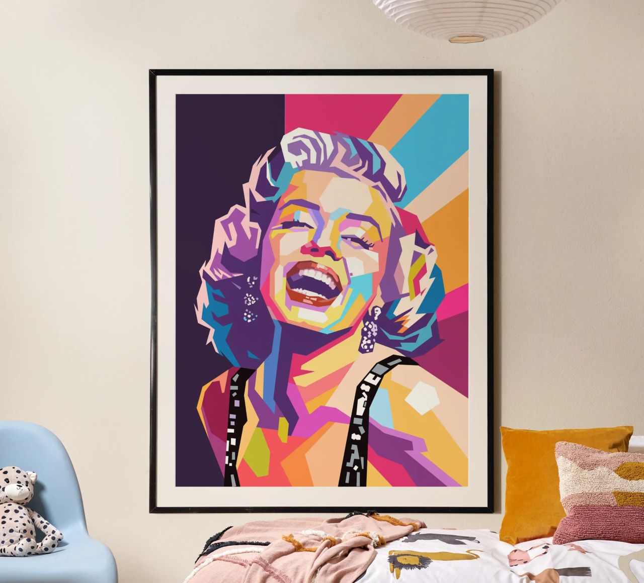 Marilyn Monroe, ritratto pop art colorato poster da Hantamrata