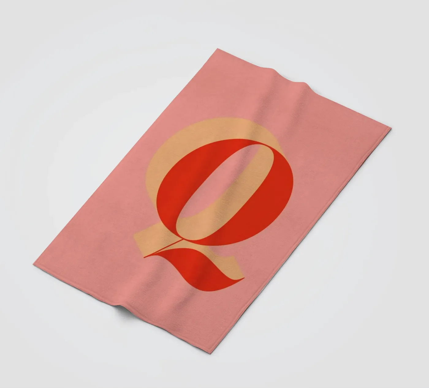 Red Q fleece blanket by daylight design studio