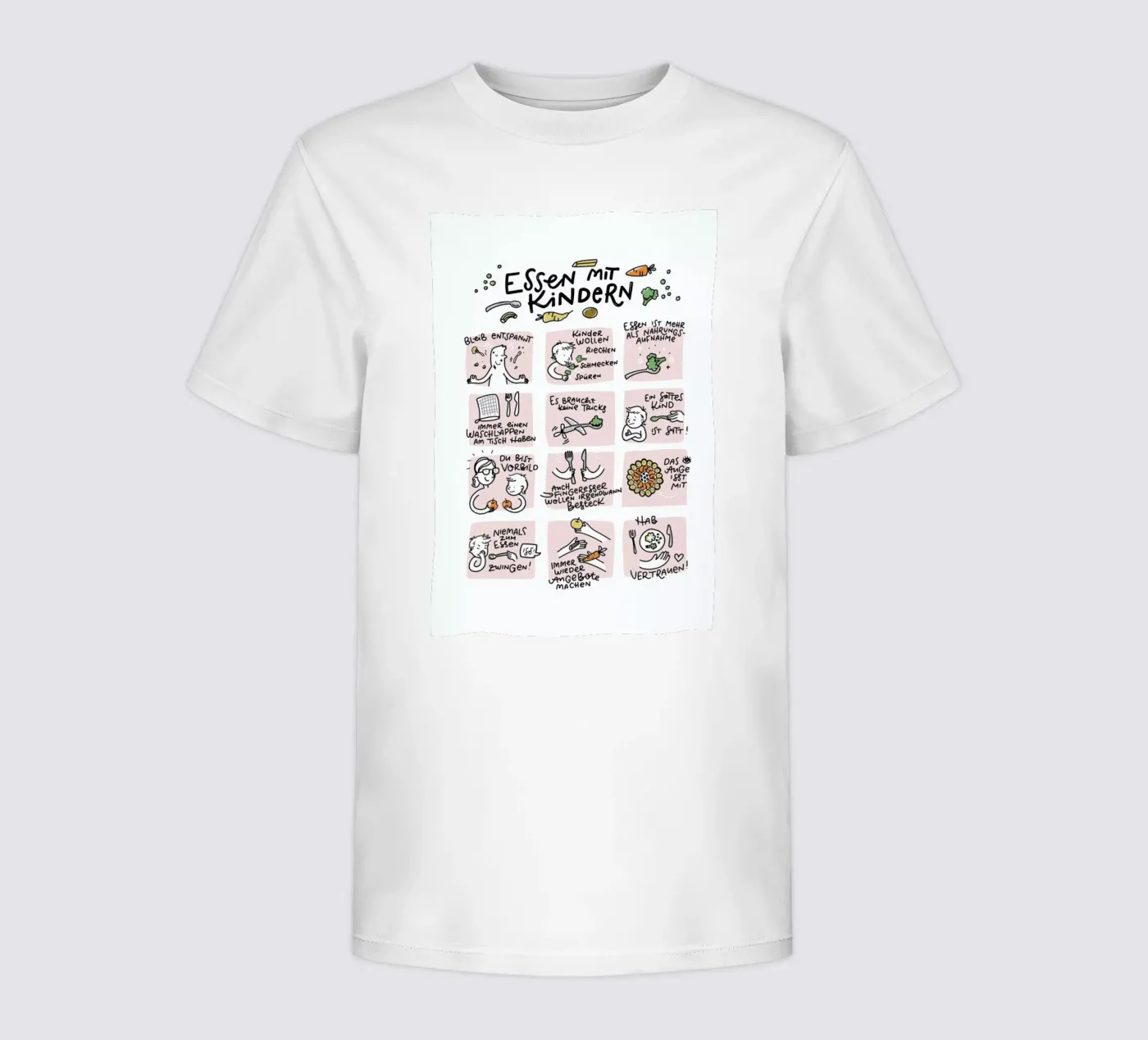 Essen kids t-shirt by Geborgen Wachsen x JUNIQE