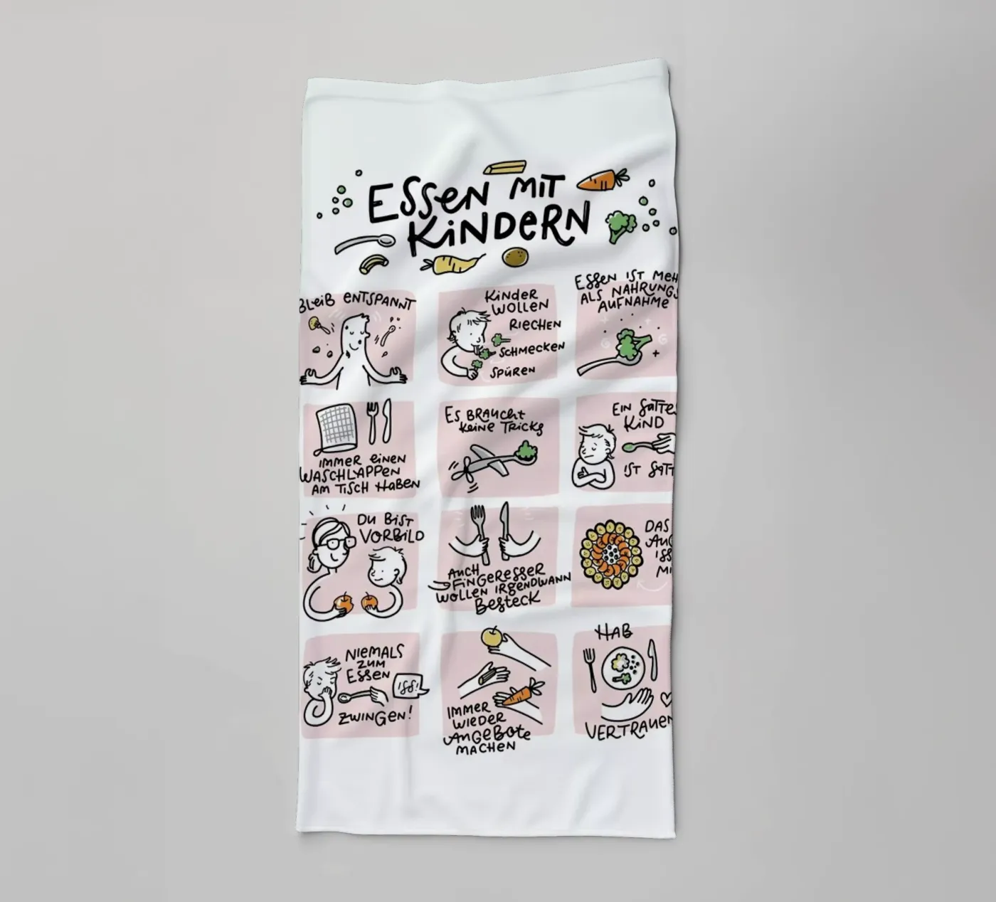 Essen badhanddoek van Geborgen Wachsen x JUNIQE
