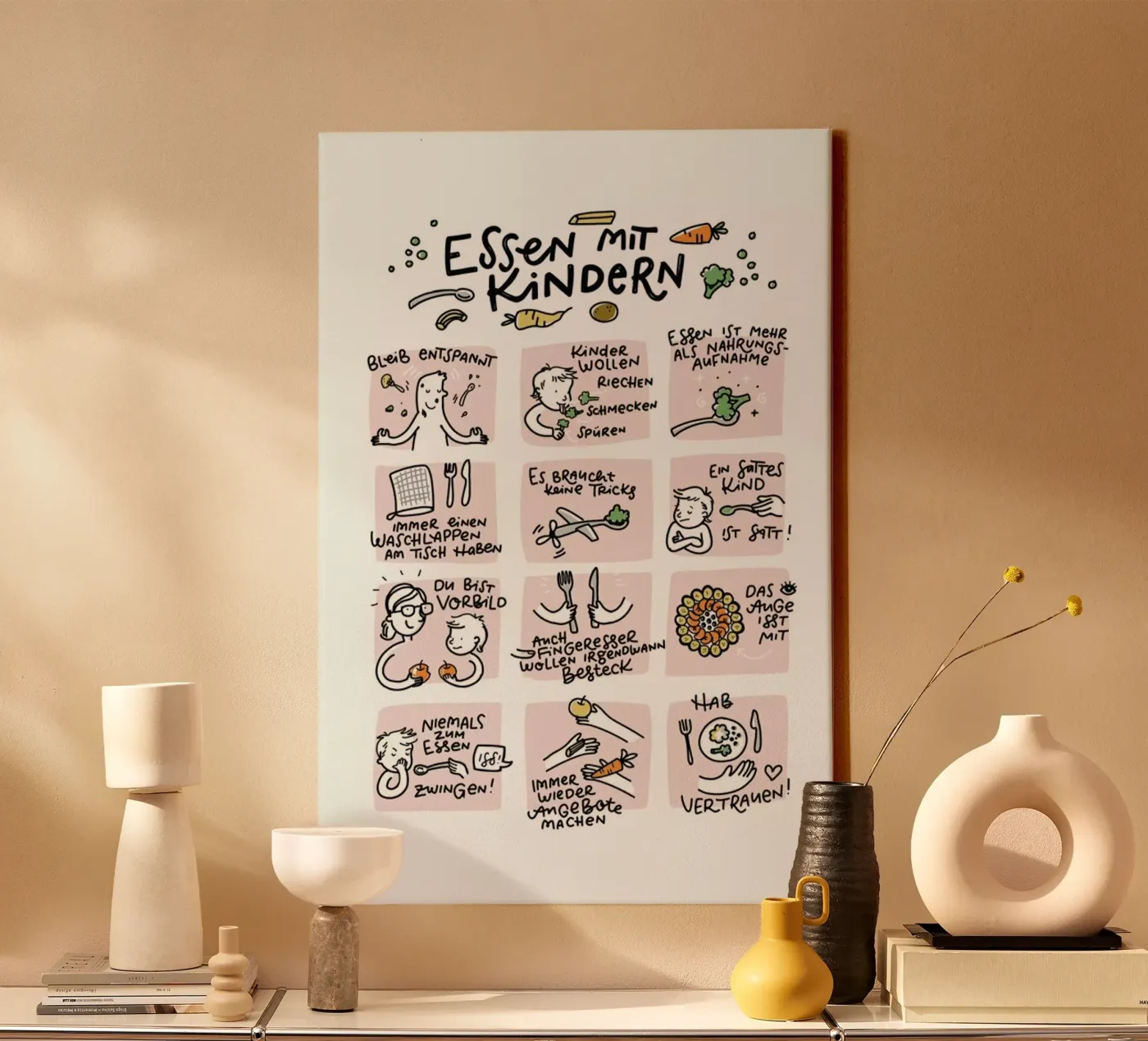 Essen canvas van Geborgen Wachsen x JUNIQE