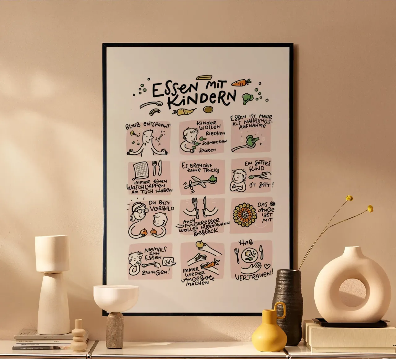 Essen poster con telaio in plastica da Geborgen Wachsen x JUNIQE