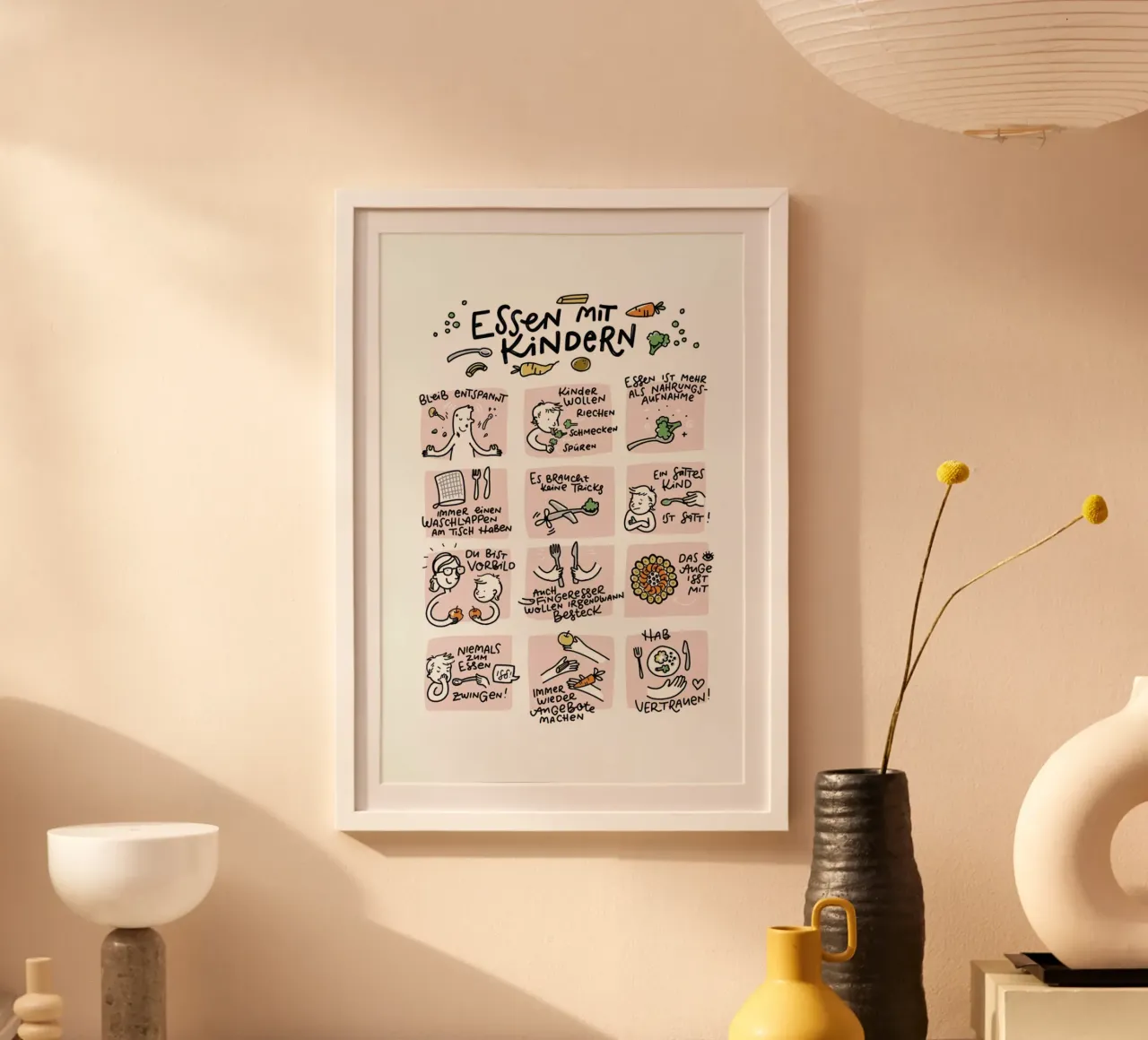 Essen poster con telaio in plastica da Geborgen Wachsen x JUNIQE