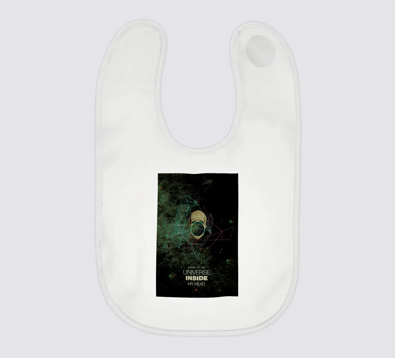 A Part Of The Universe Inside My Head baby bib by Frank Moth
