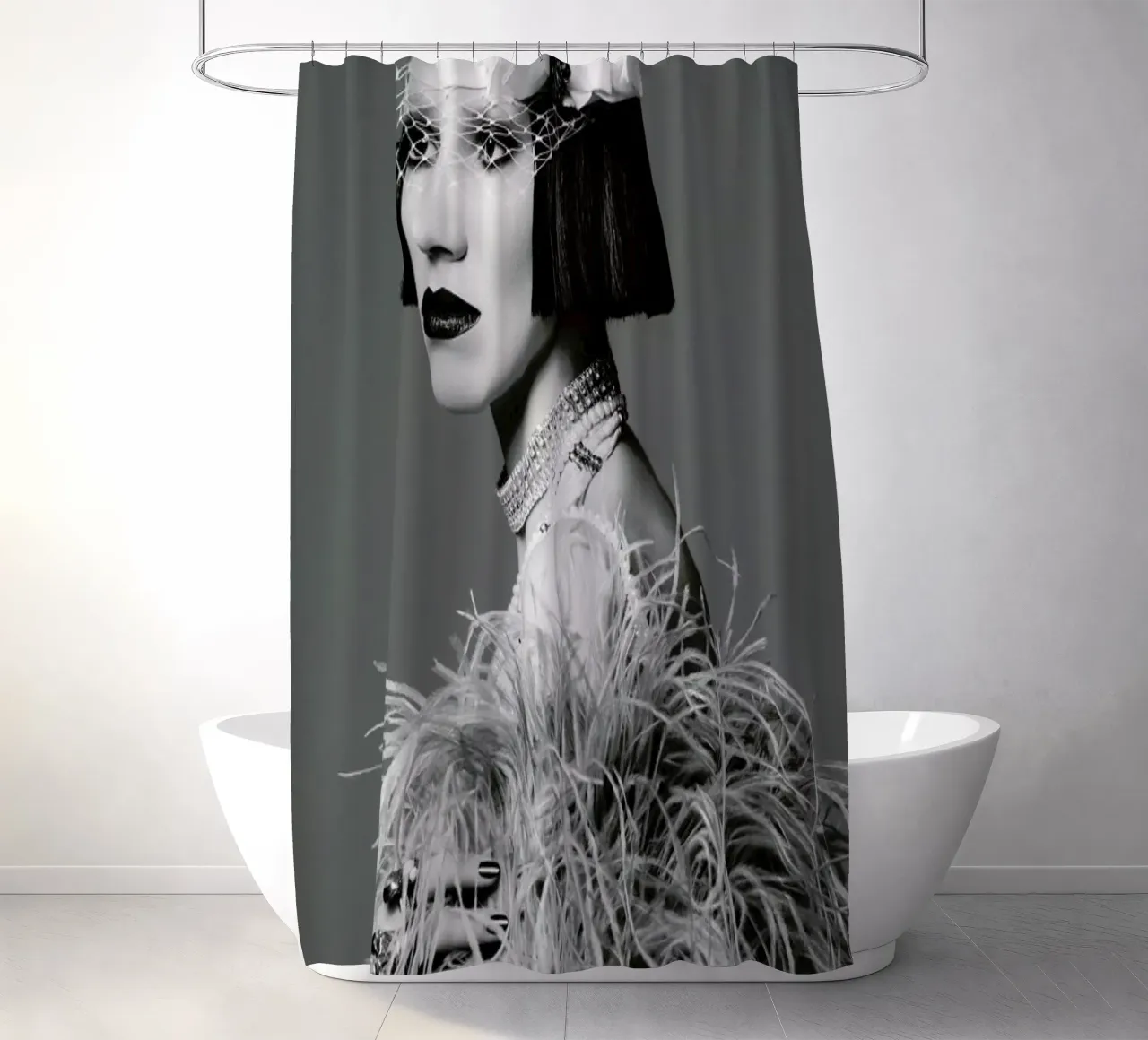 Feathers I tenda da doccia da Runway Collective