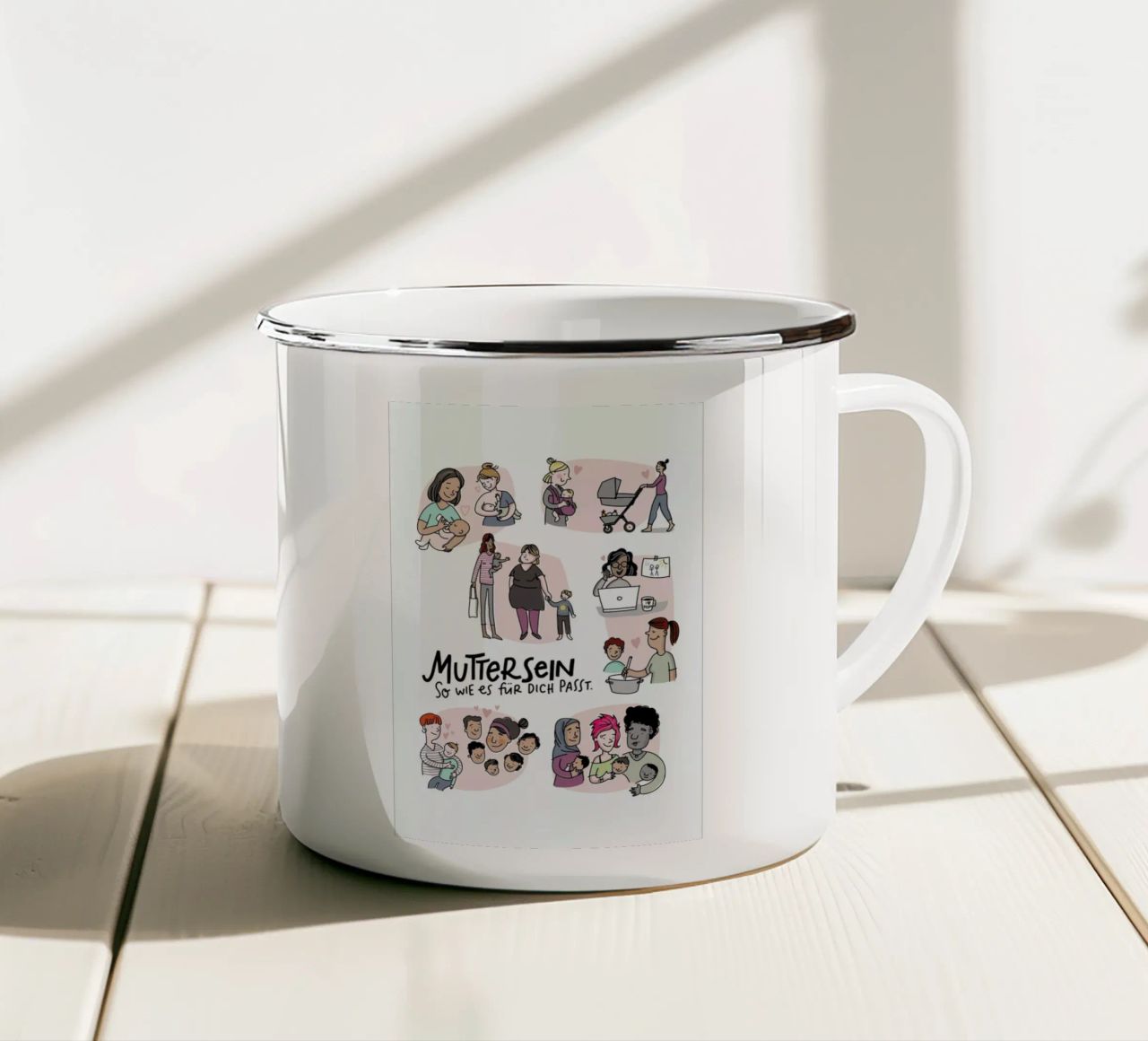 Mutter tazza in smalto da Geborgen Wachsen x JUNIQE