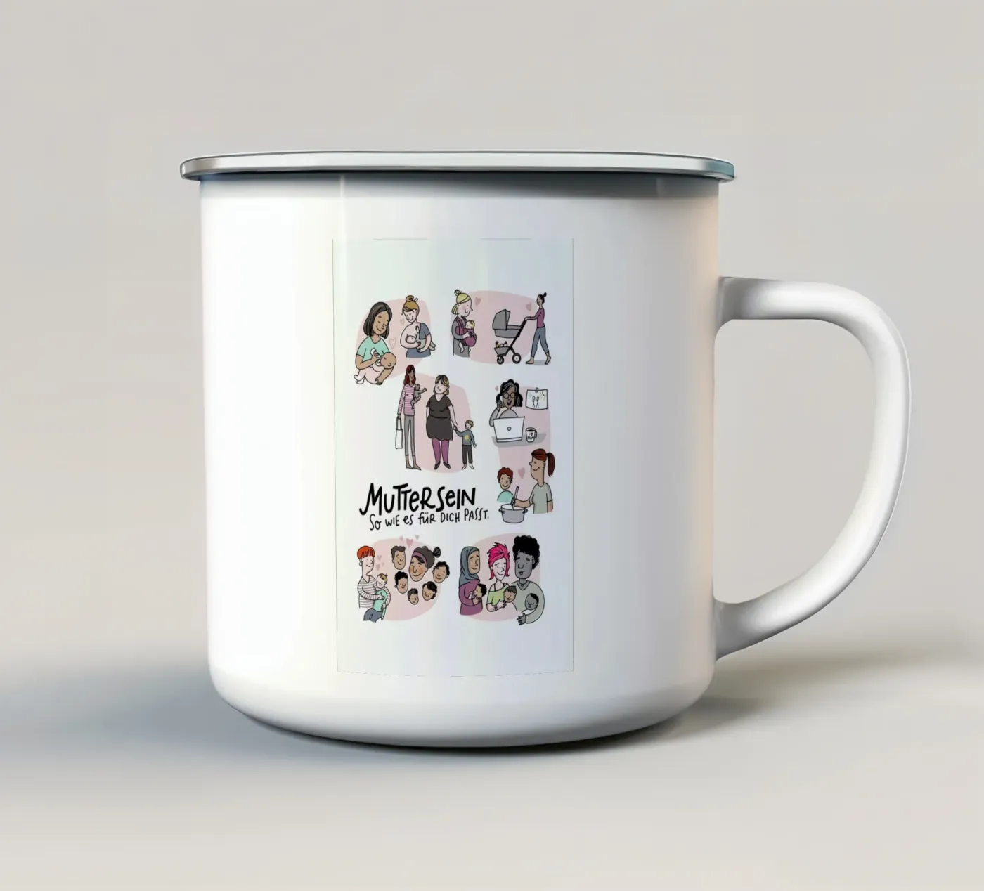 Mutter enamel mug by Geborgen Wachsen x JUNIQE