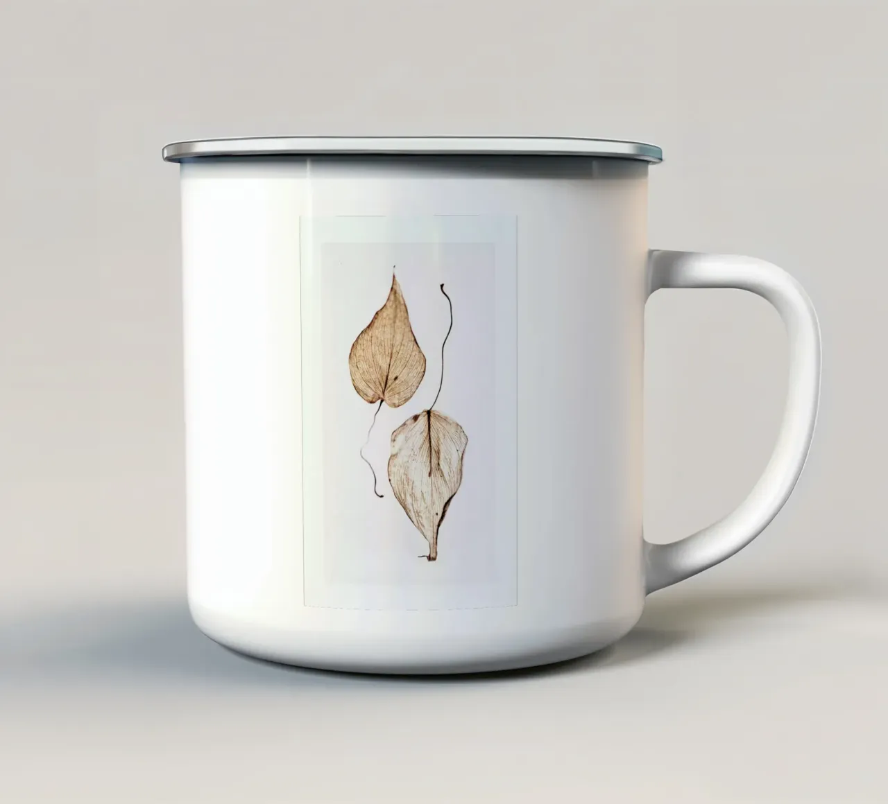 Delicate Leaves enamel mug by Flora & Fauna