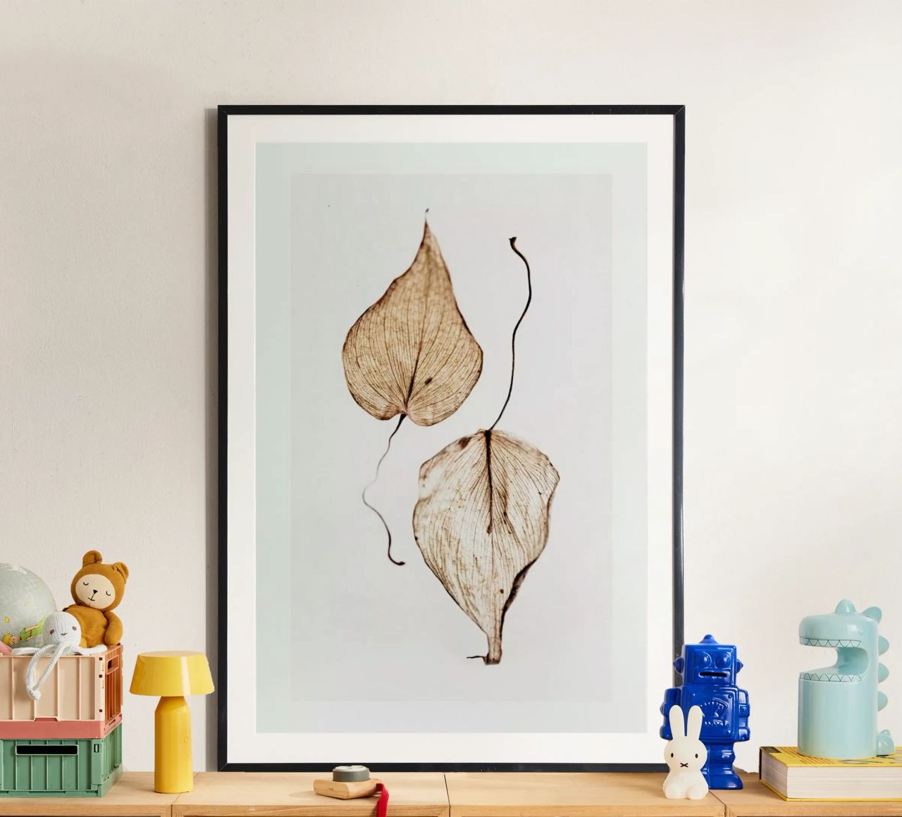Delicate Leaves poster with aluminum frame by Flora & Fauna