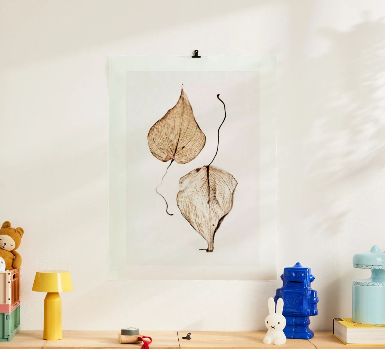 Delicate Leaves poster with aluminum frame by Flora & Fauna