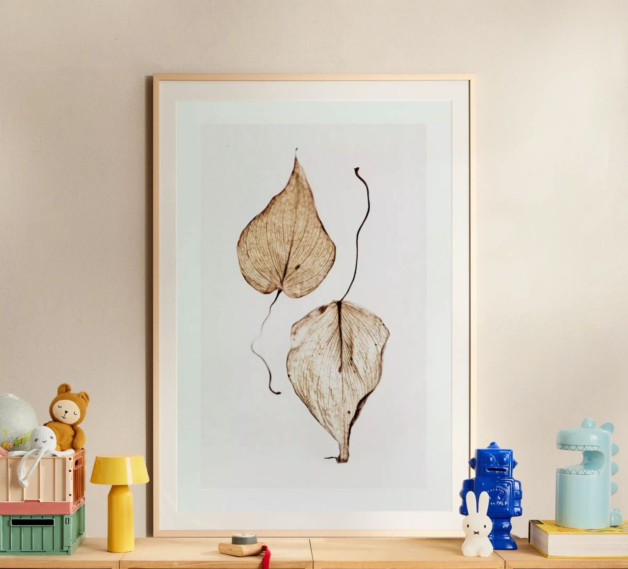 Delicate Leaves poster with aluminum frame by Flora & Fauna