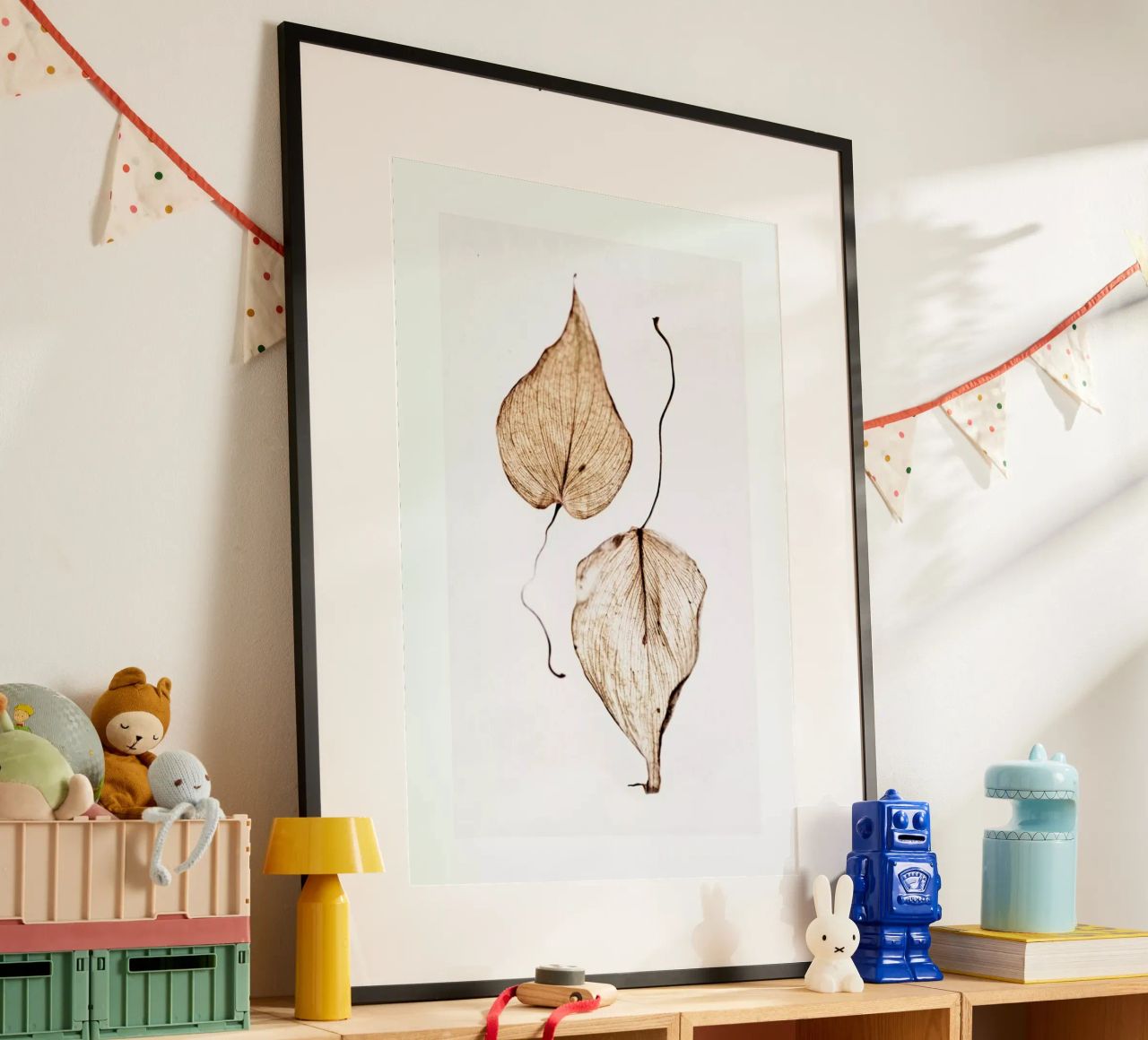 Delicate Leaves poster with aluminum frame by Flora & Fauna