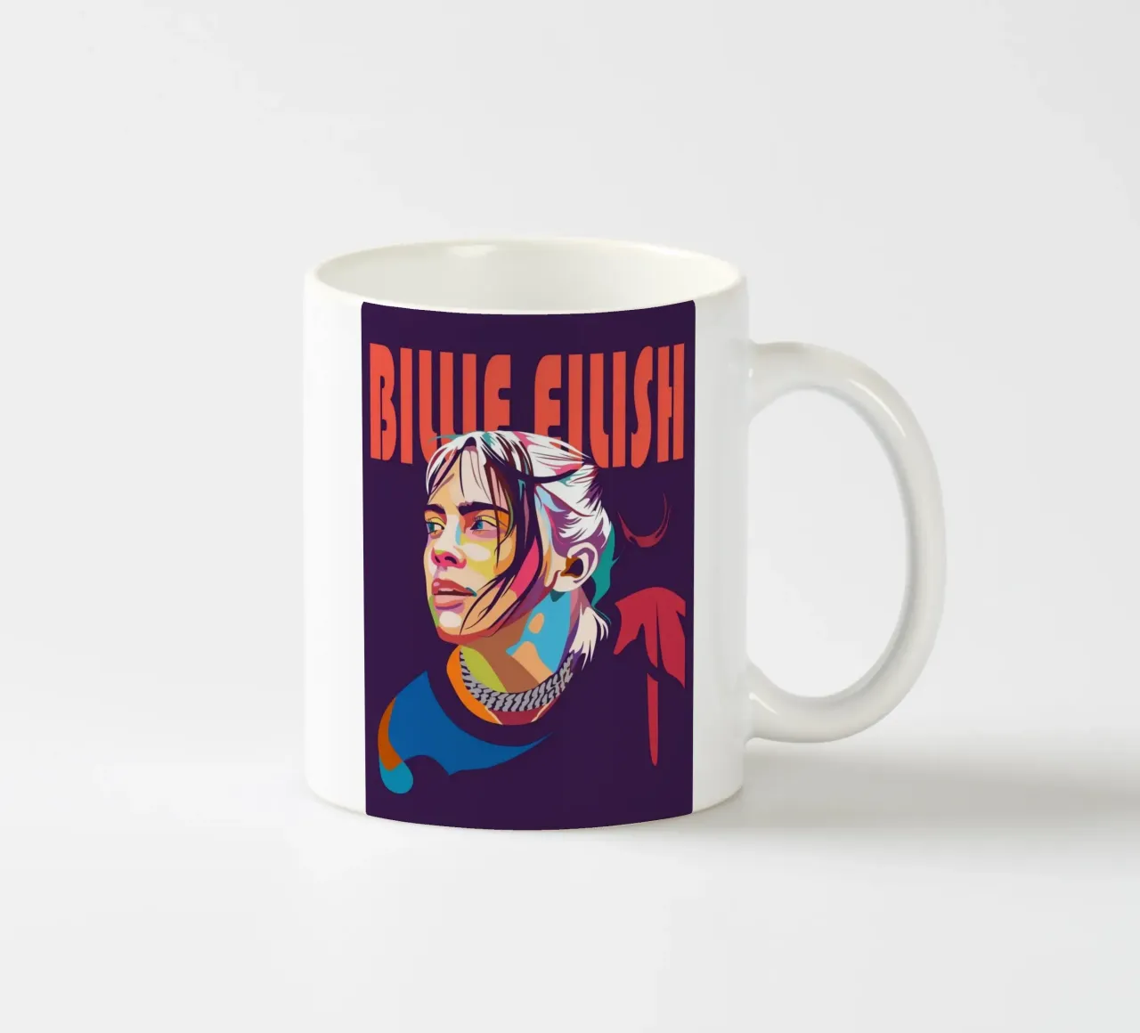 Ritratto pop art di Billie Eilish tazza in ceramica da Hantamrata
