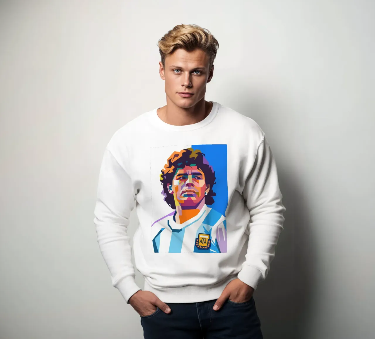 Stile artistico di Diego Maradona WPAP felpa da Hantamrata