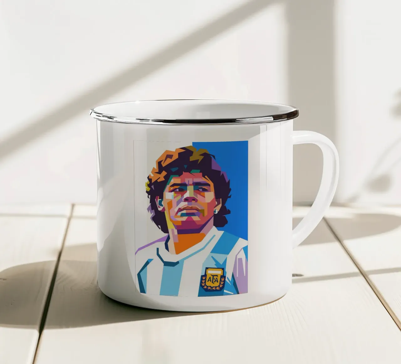 Stile artistico di Diego Maradona WPAP tazza in smalto da Hantamrata