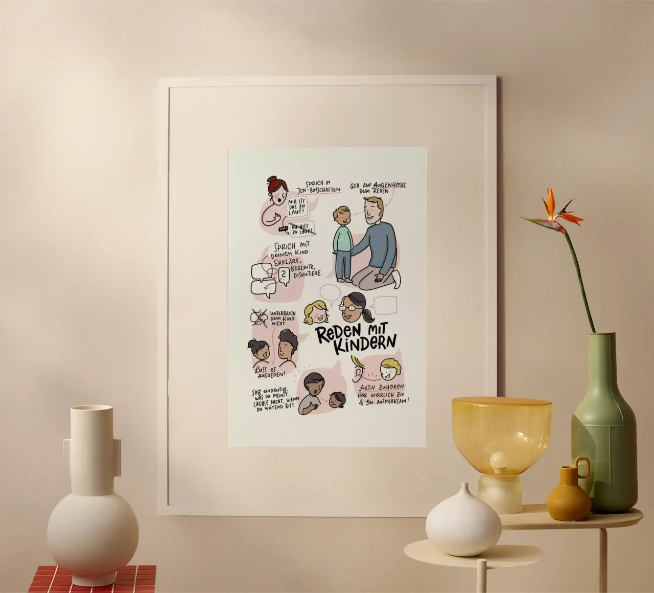 Reden poster con telaio in plastica da Geborgen Wachsen x JUNIQE