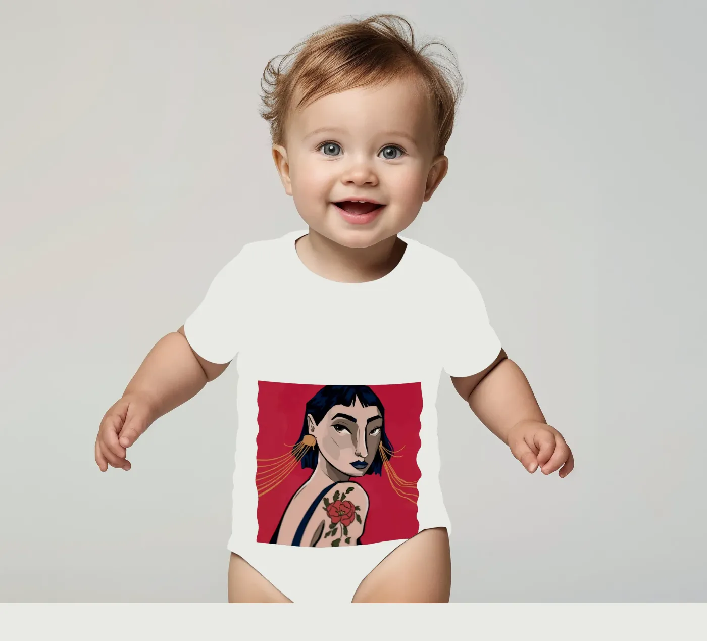 Bold Expression short-sleeve baby romper by Prism Palette