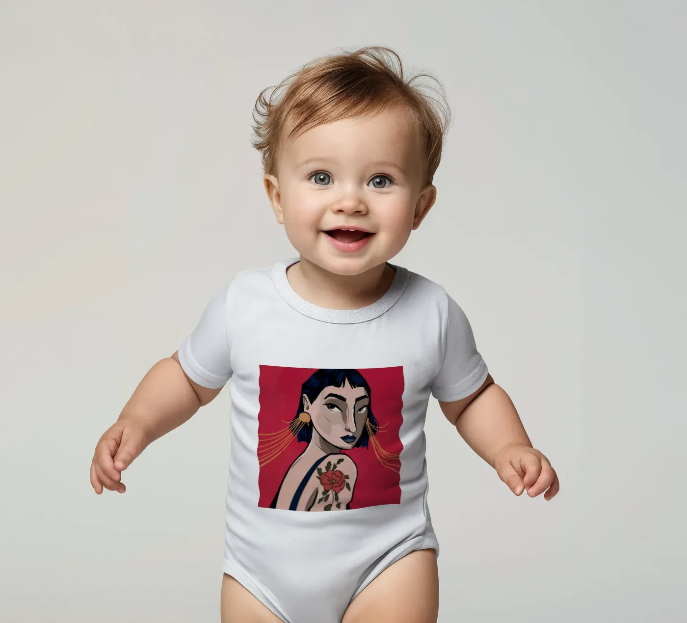 Bold Expression short-sleeve baby romper by Prism Palette