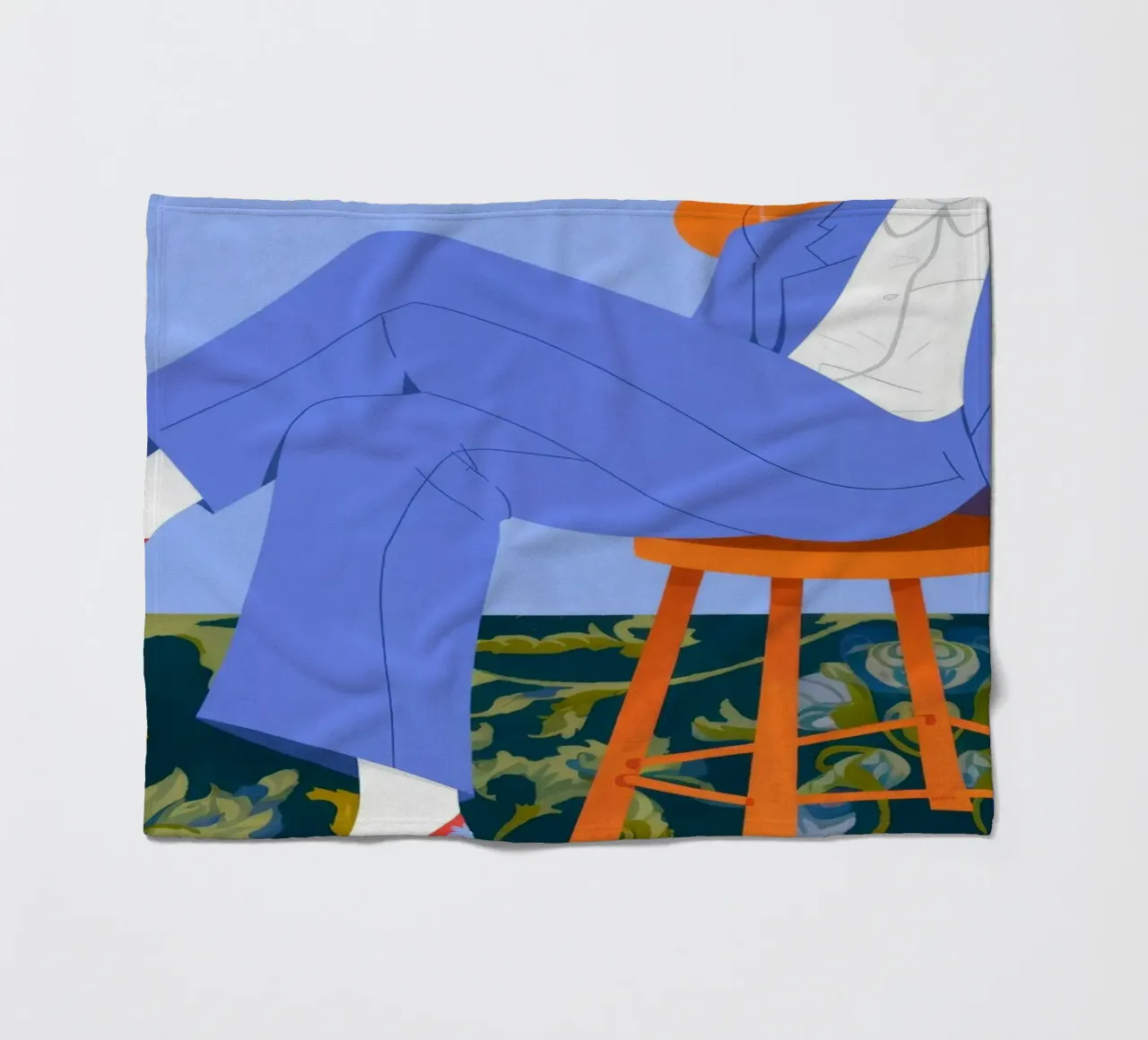 Blue Serenity Chair fleece blanket by Prism Palette